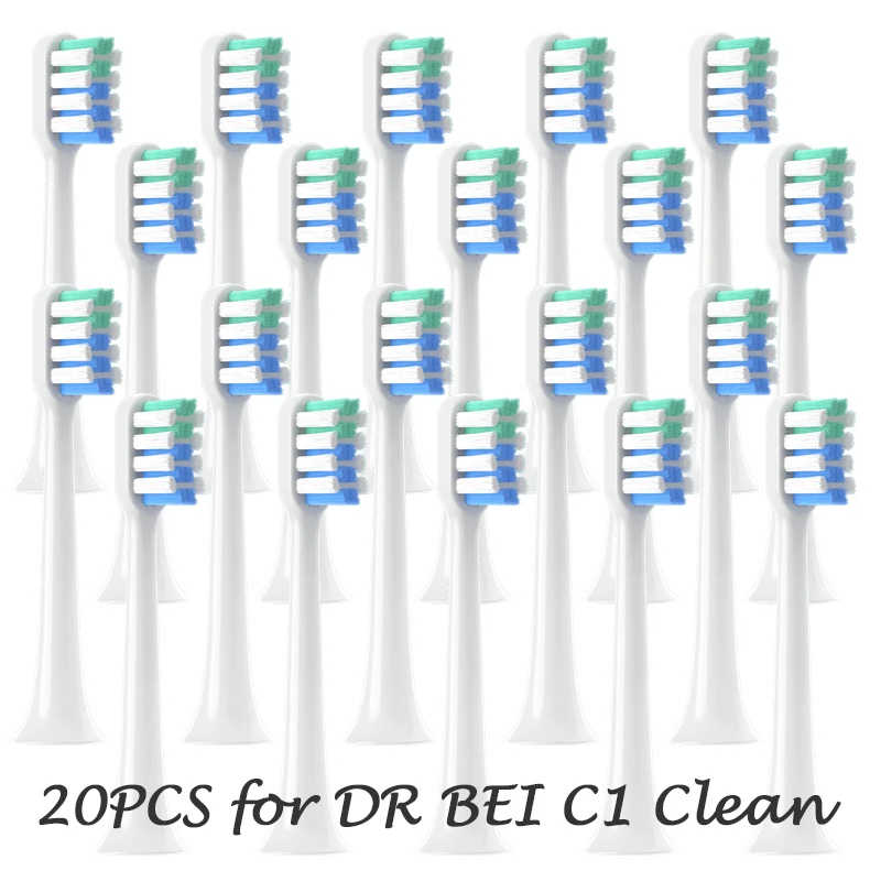 

20/50PCS for Replacement DR BEI C1 Sensitive Clean Whitening Brush Soft DuPont Bristle Sonic Electric Toothbrush Brush Nozzles