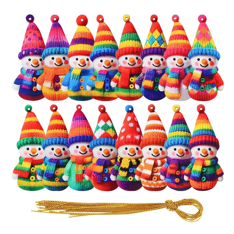 

Деревянные украшения снеговики ZQNYCY, набор из 16 штук