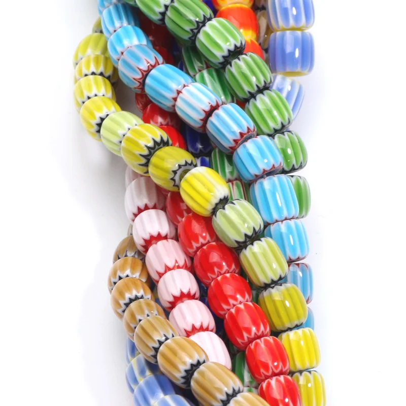 1 полоски остекленные лампачные бусины тыквенные ручной работы стеклянные для