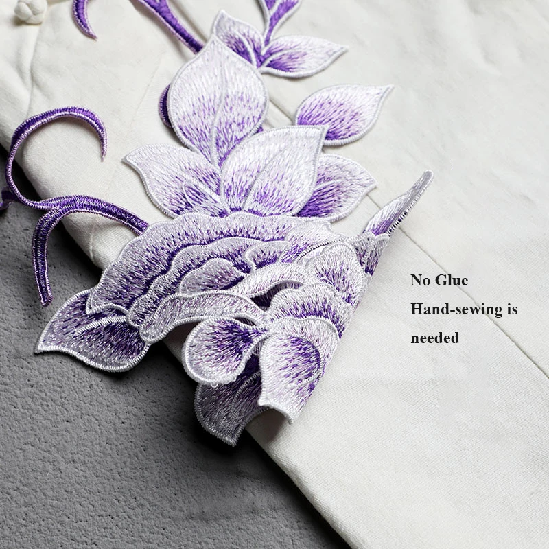 Фиолетовая бабочка комбинированная вышивка искусственный Ципао украшение