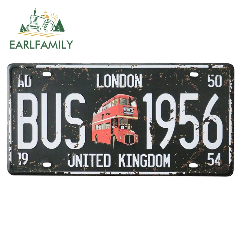 

EARLFAMILY 30cm x 15.2cm for England London License Plate Vinyl Car Stickers Motorcycle Funny Car Sticker Window Vehicle Decal
