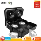 Силиконовая форма для льда, 1 шт., 3D череп, форма для леденцов, торта, формы для пуддинга, шоколада, 4 ячейки, форма для льда ромбовидной формы