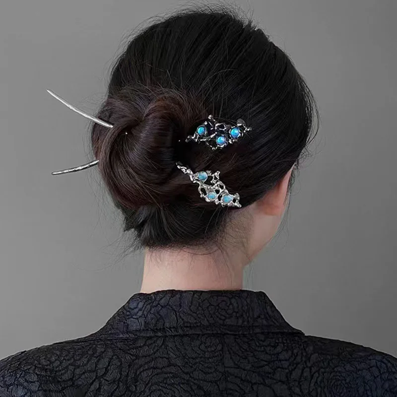 Лунный свет камень женская палочка для волос нерегулярная личность простой