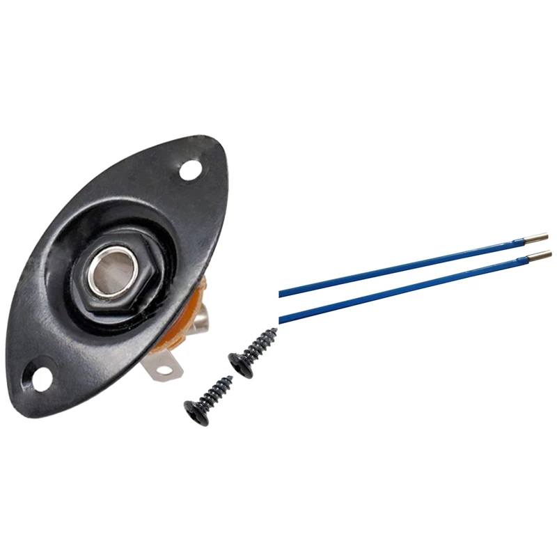 

HOT 3 Pcs Musical Instrument Accessories:1 Pcs Oval Indented Guitar Jack Plate & 2 Pcs Guitar Truss Rod Steel 9 X 440Mm Blue