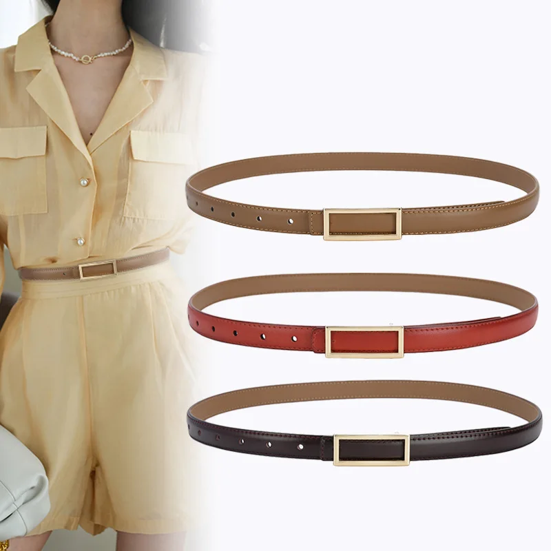 Small plush leather belt for women contracted tie-in dress belt female students