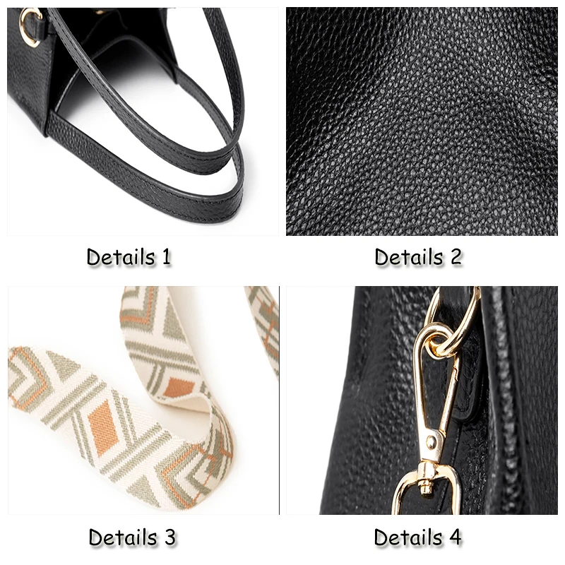 Luxury Genuine Leather Women Messenger Bag Pure Color Cowhide Female Shoulder Crossbody Bags Designer Wide Straps Ladies Handbag