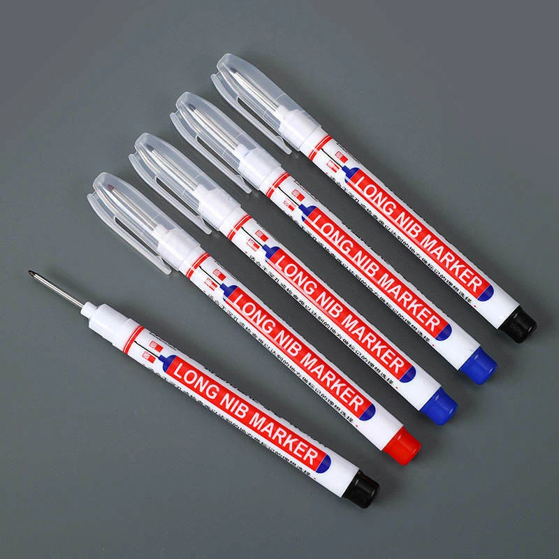 

4pcs 20mm Head Tip Marker Pens Quick Drying Woodworking Decoration Deep Hole Marker Pen Multi-purpose Wood Glass Marking Tool