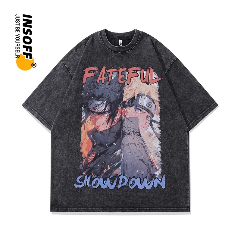 

Original Designer Japanese Fashion Anime Graphic Quality Cotton Washed Vintage Oversized Y2k Short Sleeve Tee Streetwear T-shirt