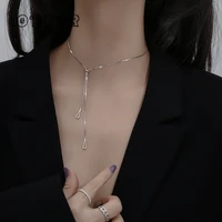 micro inlay zircon geometric triangle pendant necklace women trend personality girlfriend birthday gift jewelry
