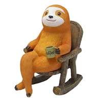 garden sloth statue sloth statue relaxing on rocking chair creative rocking chair sloth ornaments for garden tabletop yard