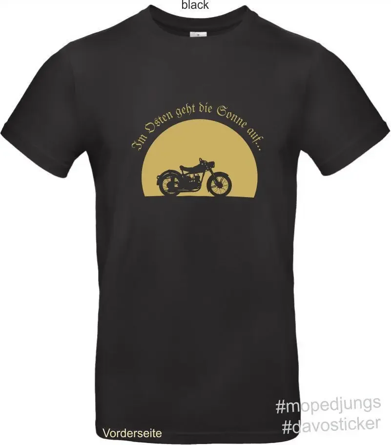 T-Shirt Im Osten Geht Die Sonne Auf - Rt 125 Mopedjungs Simson Mz Oldtimer Mopedfor Men New Short Sleeve Cotton Casual