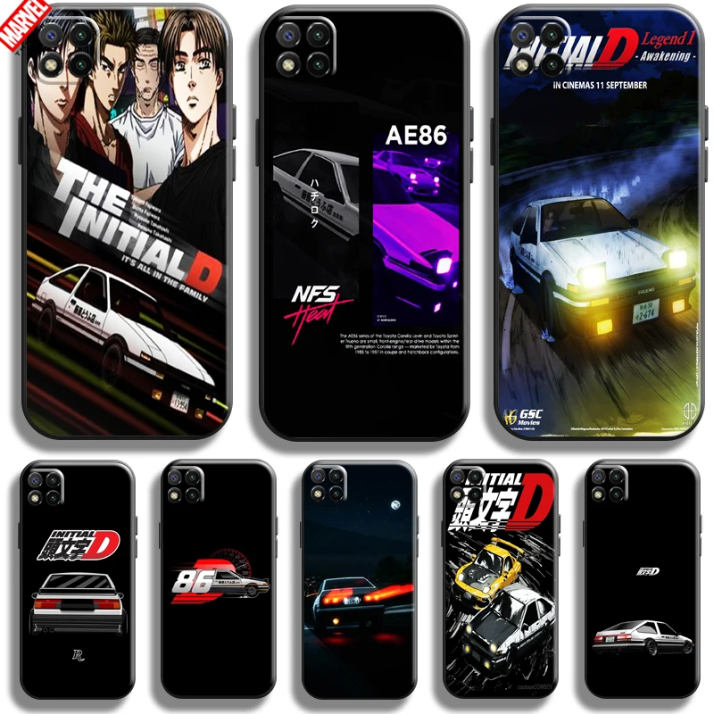 

Anime Initial D For Xiaomi Redmi 9C 6.53 Inch Phone Case Soft Liquid Silicon Carcasa Black Silicone Cover Back