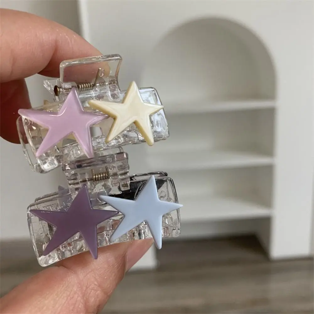 

Korean Sweet Star Pentagram Hair Claw For Women Girls Harajuku Punk Simple Hair Crab Clip Cute Shark Clip Y2k Headwear Fashion