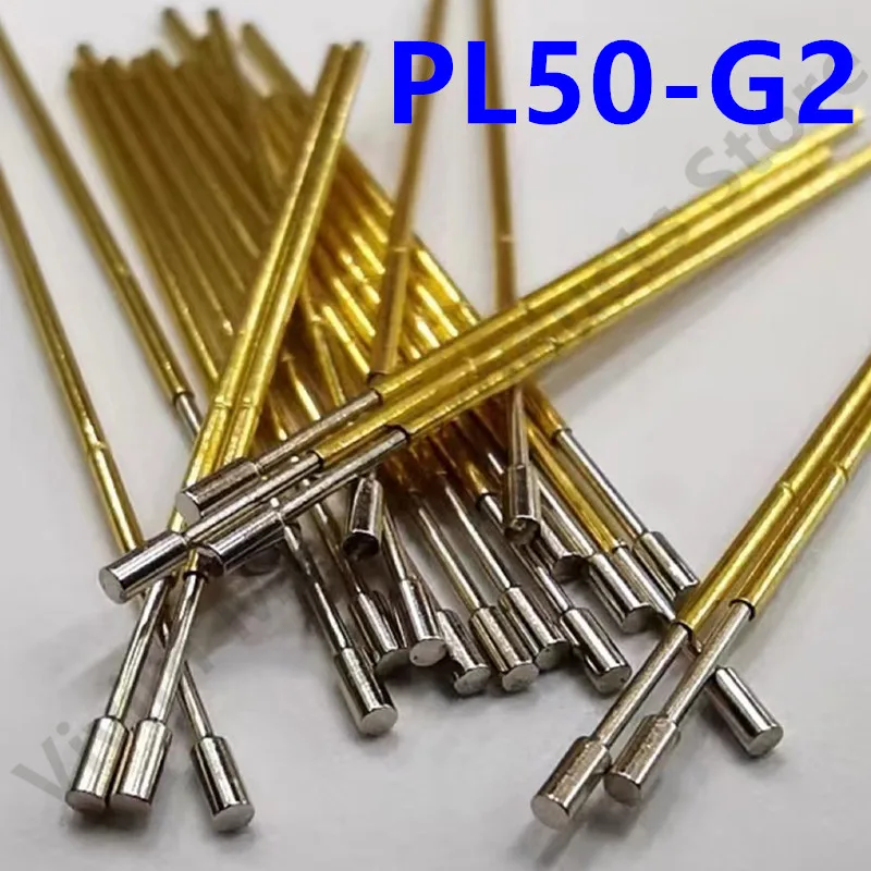 100PCS PL50-G2 Test Probe PL50-G Test Phosphorus Copper Tube Spring Test Probe Length 27.8mm Needle Dia 0.68mm Test Pin