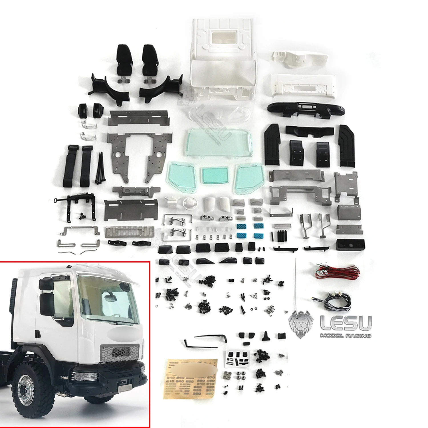 

Plastic LESU Cabin Shell Rack for 1/14 Tamiyaya VM RC Tractor Truck DIY Model Building Blocks Boys Toys TH19409-SMT3