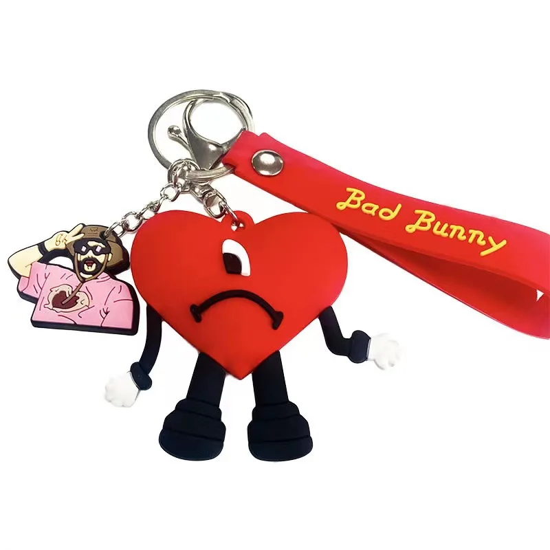 

BadBunny Bad Rabbit Keychain Cartoon Accessories Pendant Keychain Chainsaw Man Keyring Valentines Day null