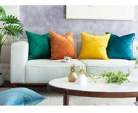 fashion color embroidery plaid geometric velvet cushion cover pillow cover pillowcase home decorative sofa throw pillows chair