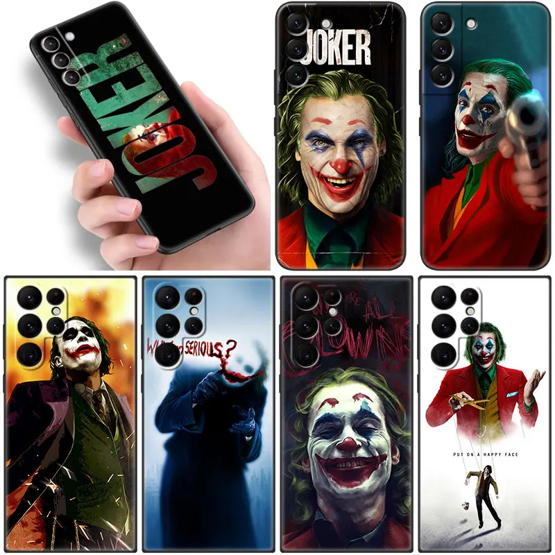 

Happy Clown The Joker Phone Case For Samsung Galaxy S22 S21 Ultra S20 FE S8 S9 S10E S10 Plus Lite S7 Edge 5G Black Soft Cover