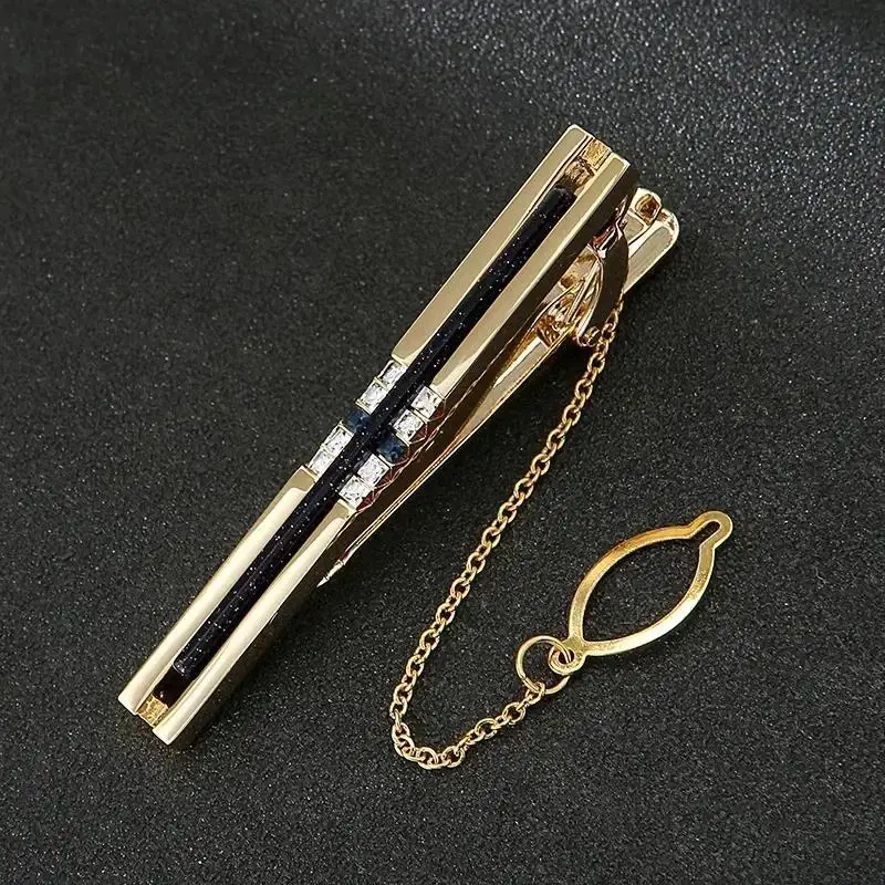 

1 шт., зажим для галстука-цепочка, модная одежда, деловой банкет, коктейльная вечеринка, зажимы для галстука со стразами, свадьба