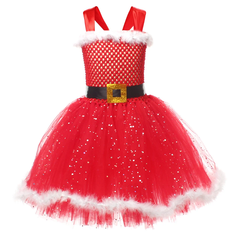 Сетчатое рождественское платье для девочек