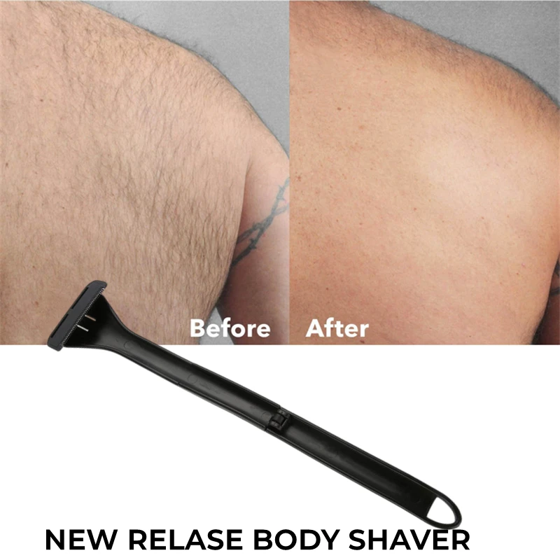 For Men's Back Hairy Manual Foldable Razor Blades Floding Long Handle Two Head Trimmer Razor Replacement Blade