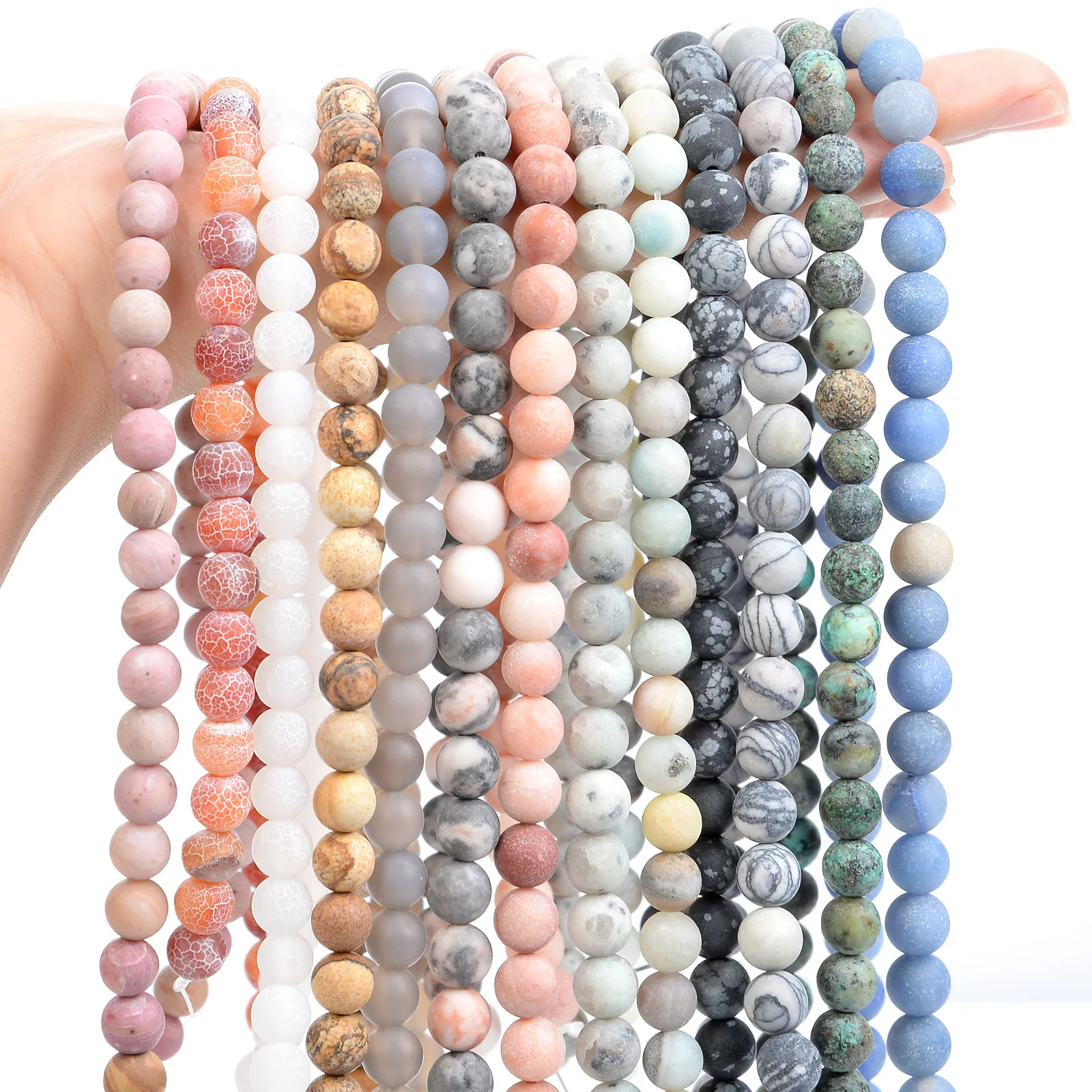 Бусины из натурального камня матовые розовые Искусственные деревянные бусины