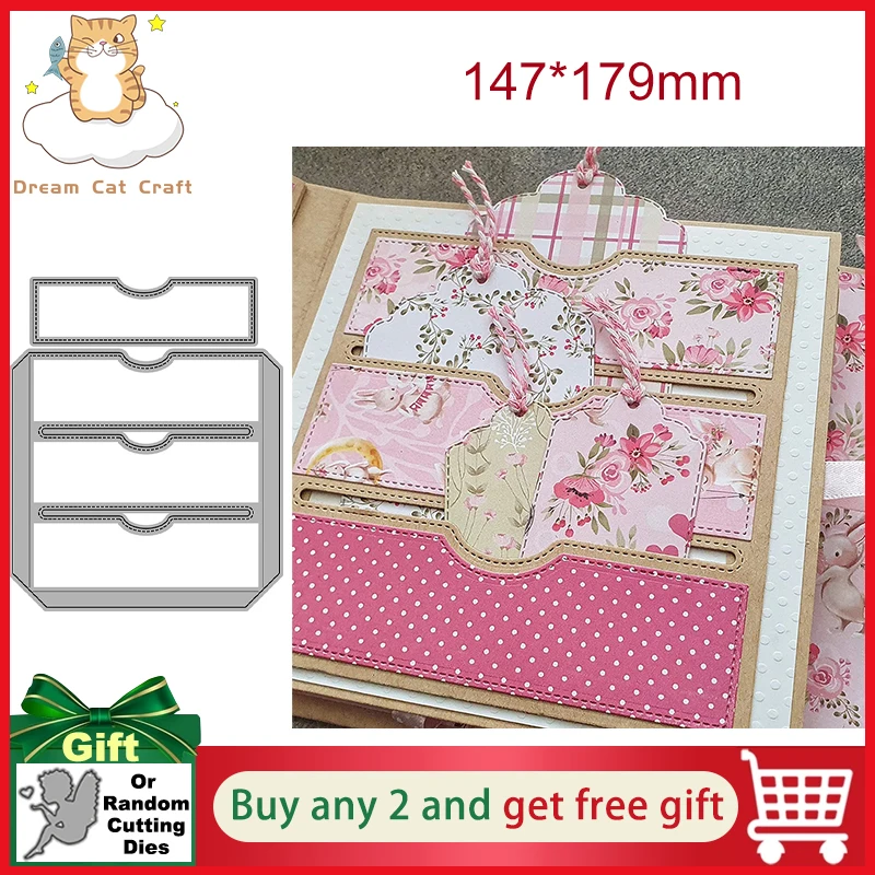 

4 карманных конверта с рамкой, металлические штампы, кошелек с высечкой, новинка 2022, фотоальбом, шаблон для карточек, тиснение