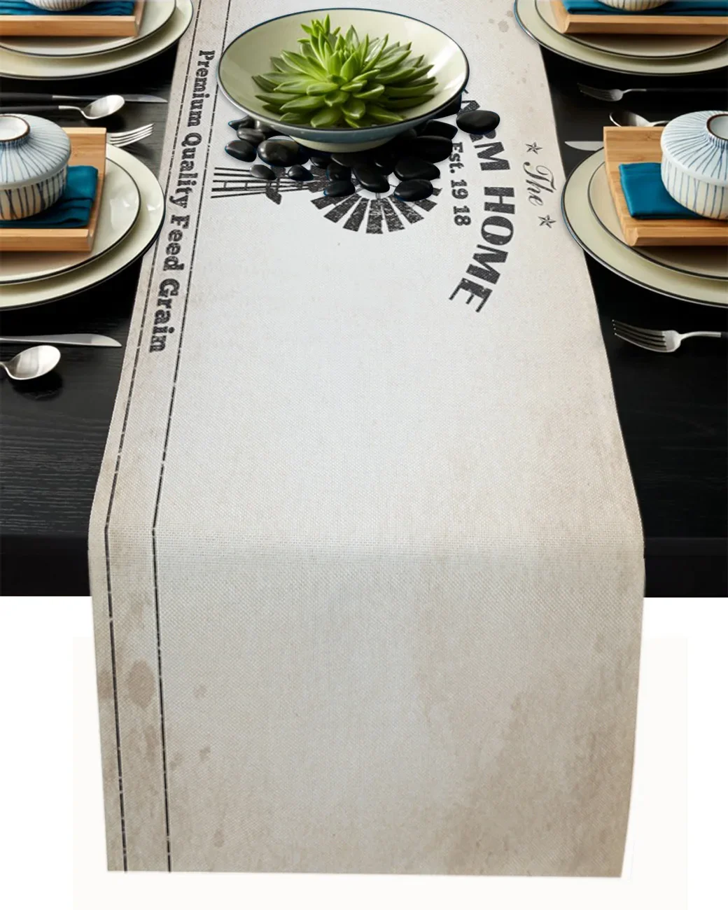 Фермерская угольная ветряная мельница деревенские льняные дорожки для стола