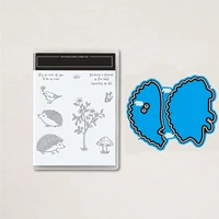 new arrival hedgehog metal cutting dies and clear stamps diy scrapbooking card stencils paper crafts making photo album decor