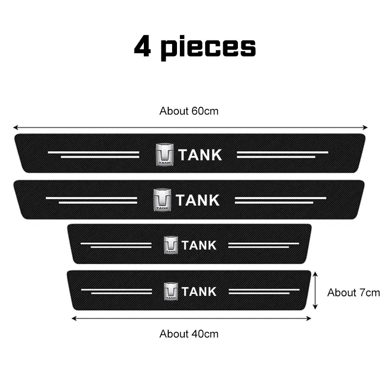 

Для Great Wall GWY WEY TANK 300 500 700 400 800 углеродное волокно, защитная наклейка на порог автомобиля, накладки на порог, аксессуары