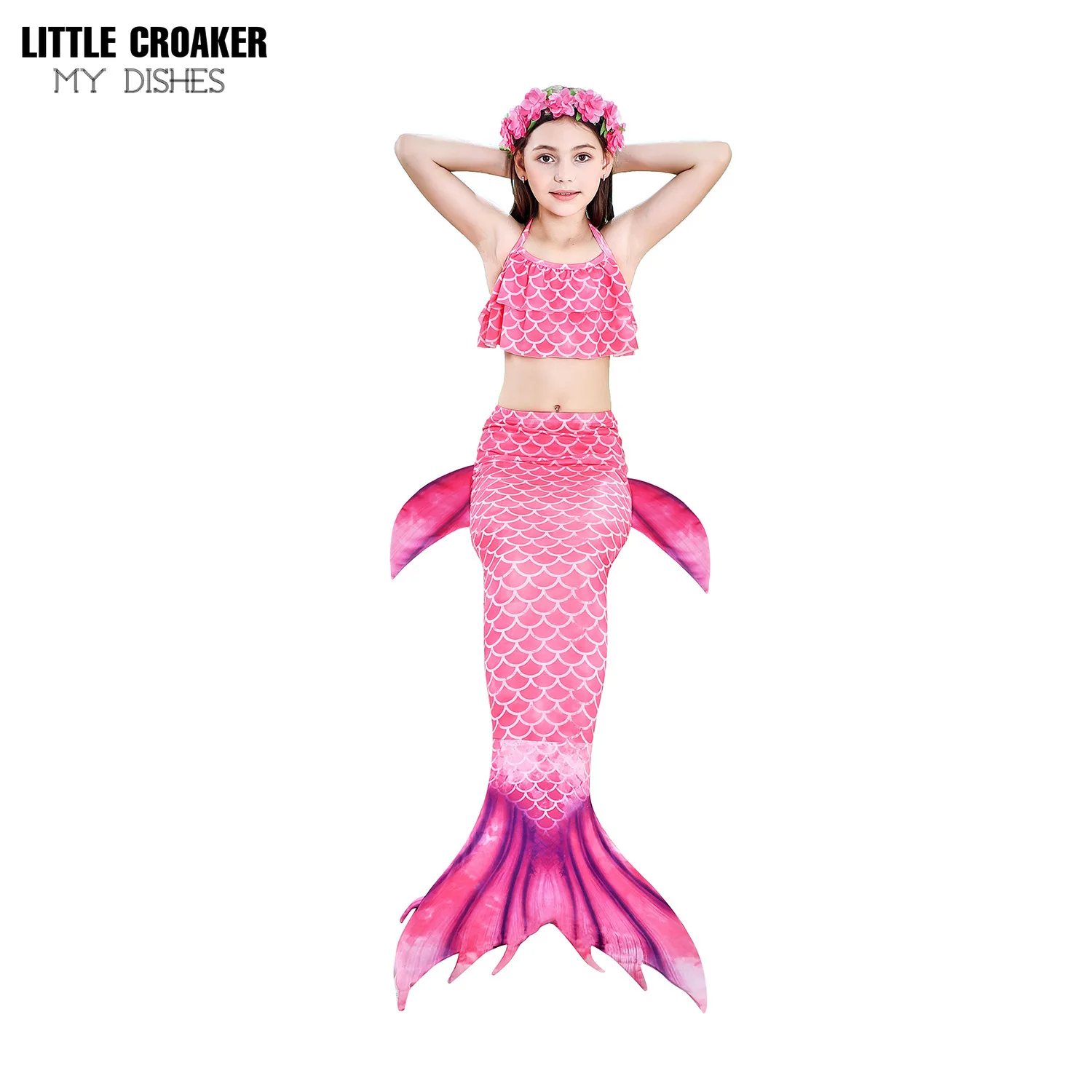 

Girls Mermaid Tail With Monofin Mermaid Costume Cosplay Dress Kids Mermaid Bikini Swimsuit Fins Among Costumes Mermaid Tails