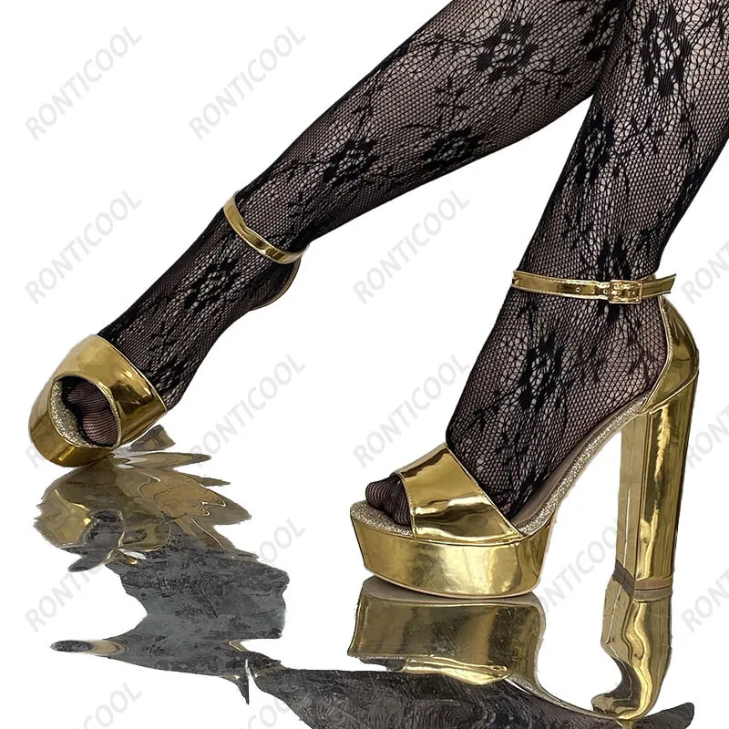 Ronticool/женские босоножки на платформе с ремешком щиколотке из лакированной кожи