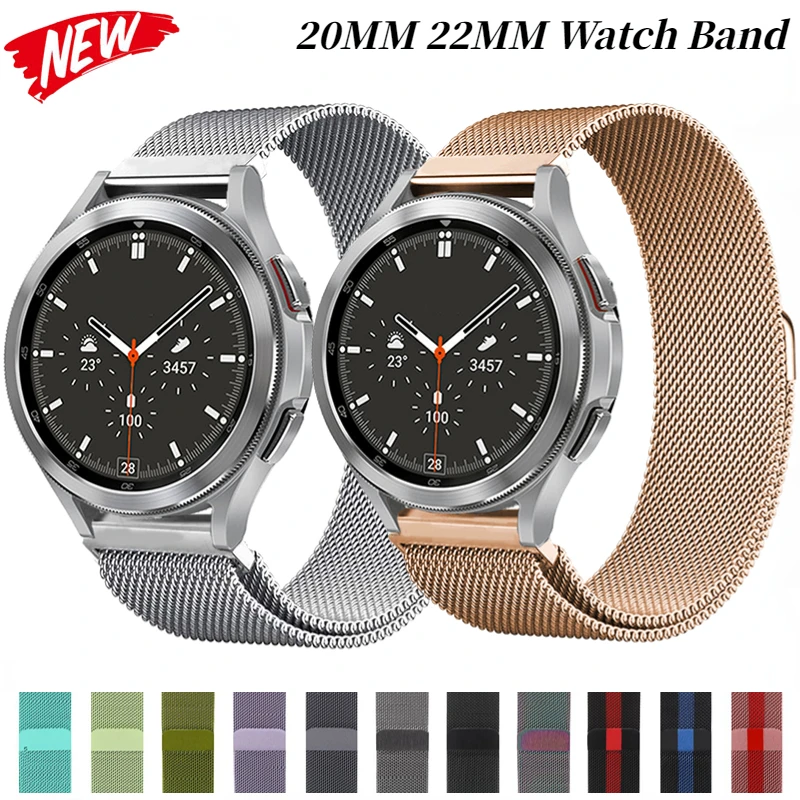 

Milanese Loop 20mm 22mm Strap For Samsung Watch 5/4/3 Active 2/Amazfit GTS/GTR/Bip Bracelet Correa Huawei Watch 3/GT3-2 Pro Band