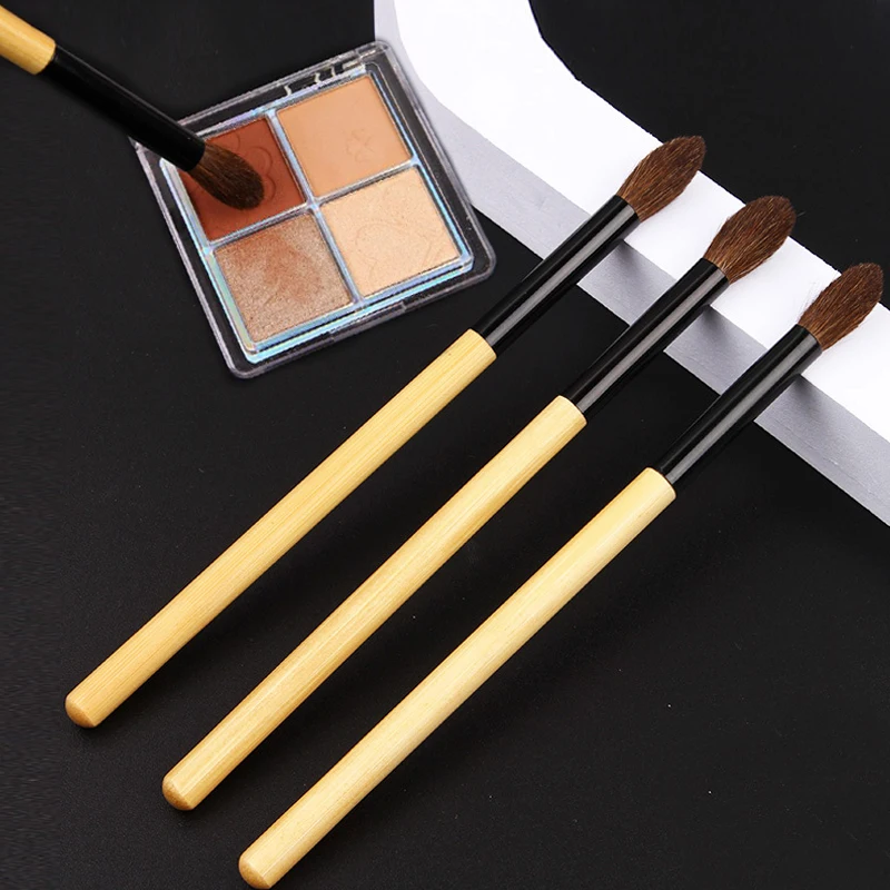 1pc Horse Hair Crease Blending Brush Eyeshadow Makeup Cosmetic Kit Wooden Handle Eye Blender Brushes Eye Makeup Makeup Brushes