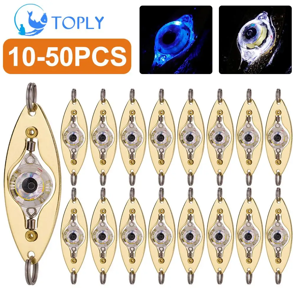 

TOPLY 10-50P Flash Lamp Artificial Bait 5.5cm/9.2g LED Deep Drop Underwater Eye Shape Fishing Squid Fish Lure Light Fishing Lamp