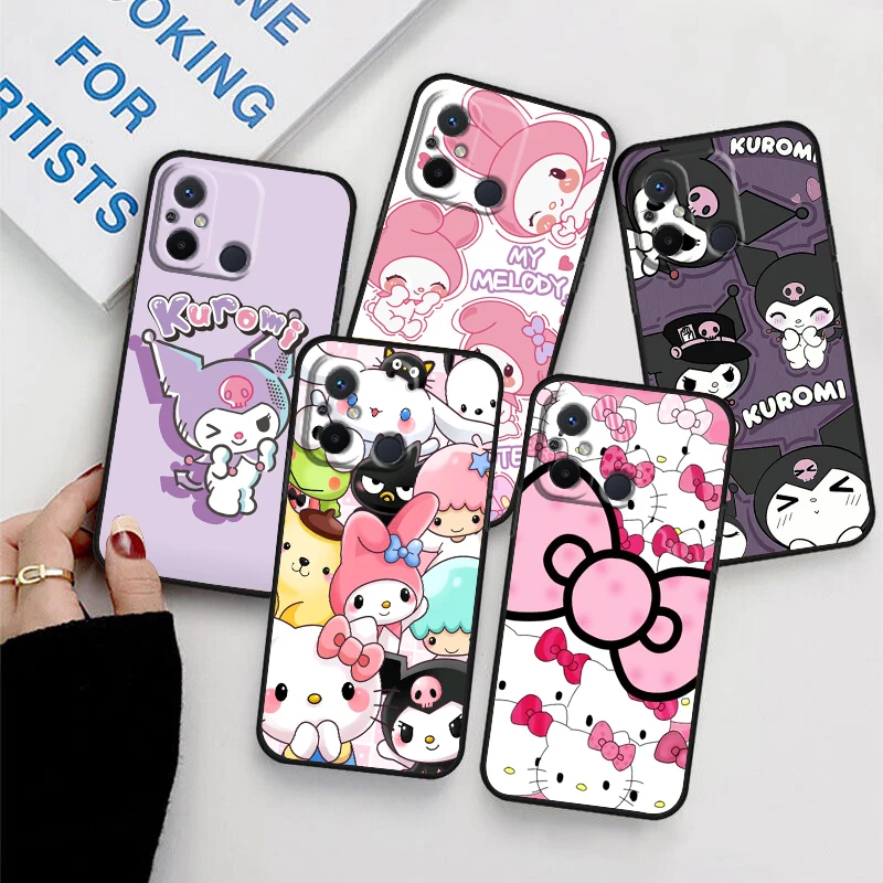 

Cartoon Cute HelloKitty For Xiaomi Redmi 12C 11 A1 Plus 10 10X 9T 9C 9C 8 7 6 4G 5G Silicone Soft Black Phone Case Cover Fundas