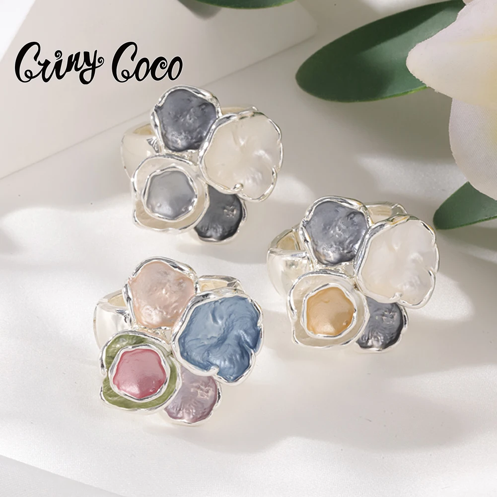 

Cring Coco 2022 Best Selling Silver Plated Ring Prevalent Female Colorful Finger Rings Jewelry for Women Mother Party Wedding