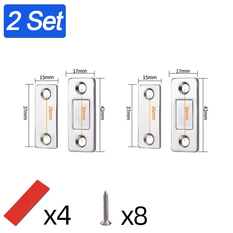 

Магнитный замок-защелка для шкафов серебристый