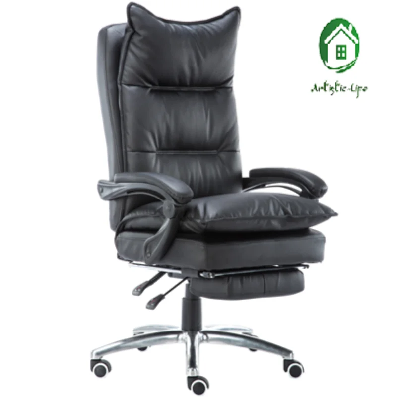 Study room chair leather office reclining massage computer chair home swivel chair gaming chair female anchor chair Freeshipping