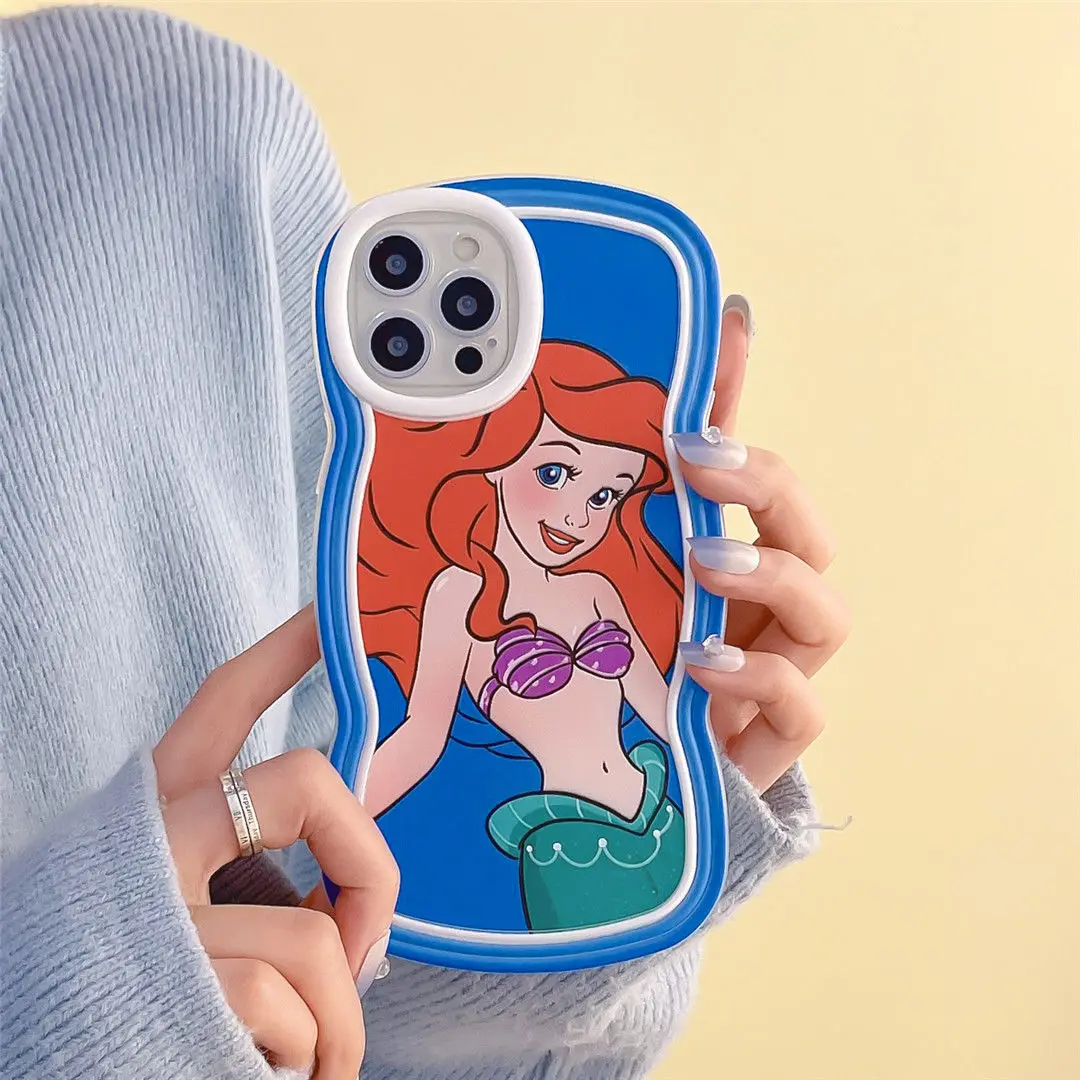 

Disney Princess Wave Case for IPhone 13 12 11 Pro X XS 13Pro 12Pro Max XR 7 8 Plus Cartoon Phone Cover Kawaii Soft Fundas
