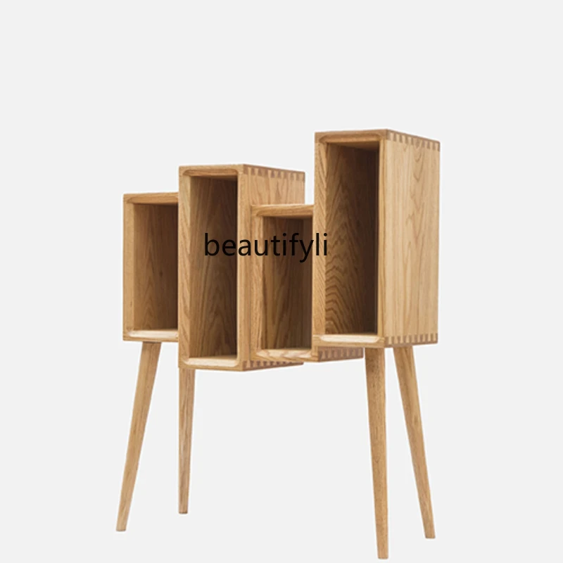 

Маленький скандинавский книжный шкаф yj из массива дерева, простой шкаф для журналов, Диванный боковой шкаф, боковой столик, угловой стол, кр...