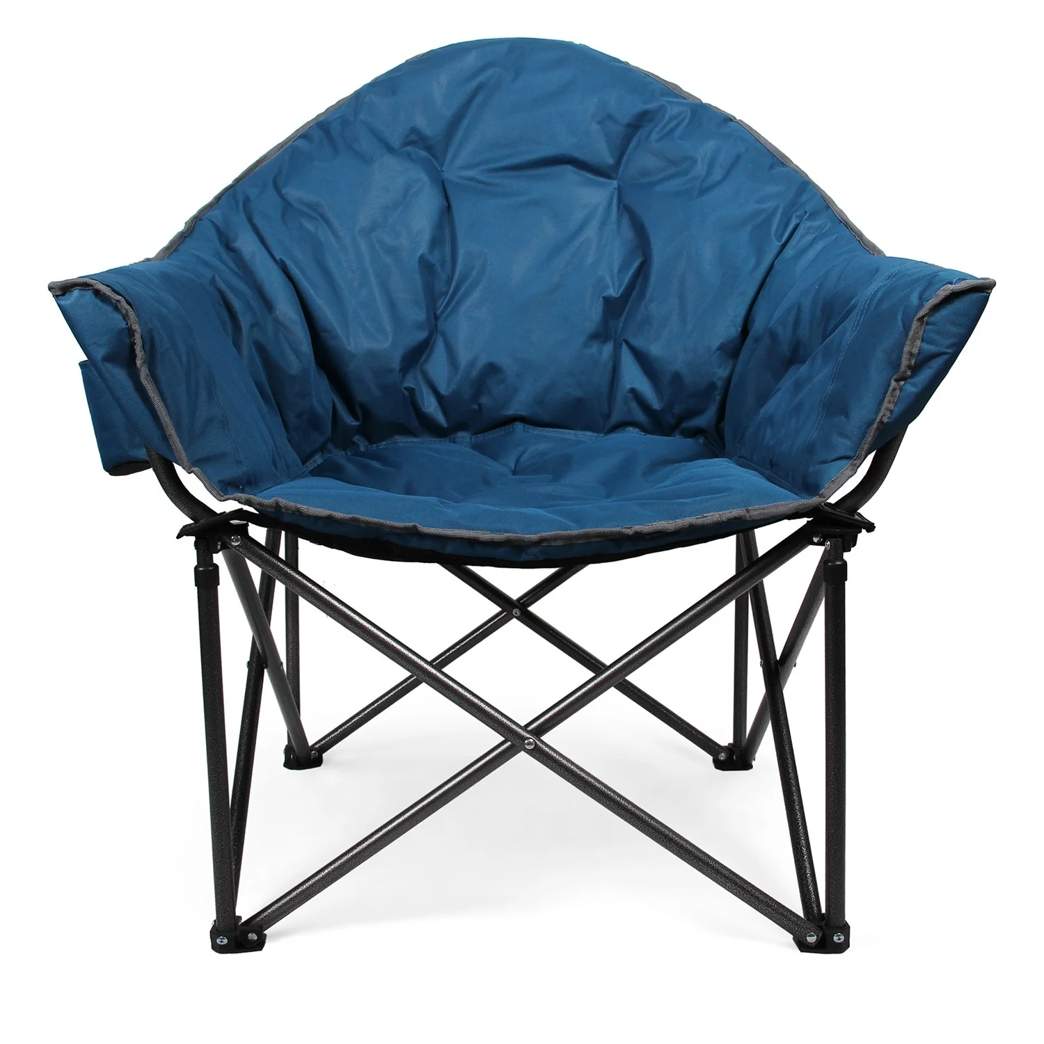 

Camp Foldable Camping Chair Padded Saucer Moon Chair With Cup Holder