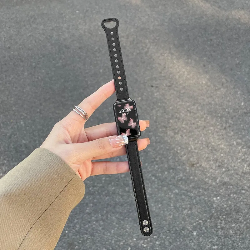 Leather Strap For Huawei band 8/7NFC Correa Bracelet Replacement watchband For Huawei band 6 Pro Sport Strap Women Men Belt