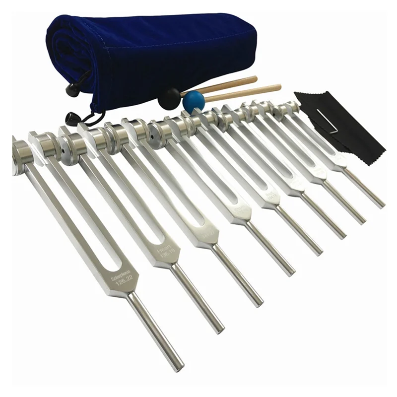 Набор камертонов для заживления чакр 8-компонентный камертон серебряной чакры