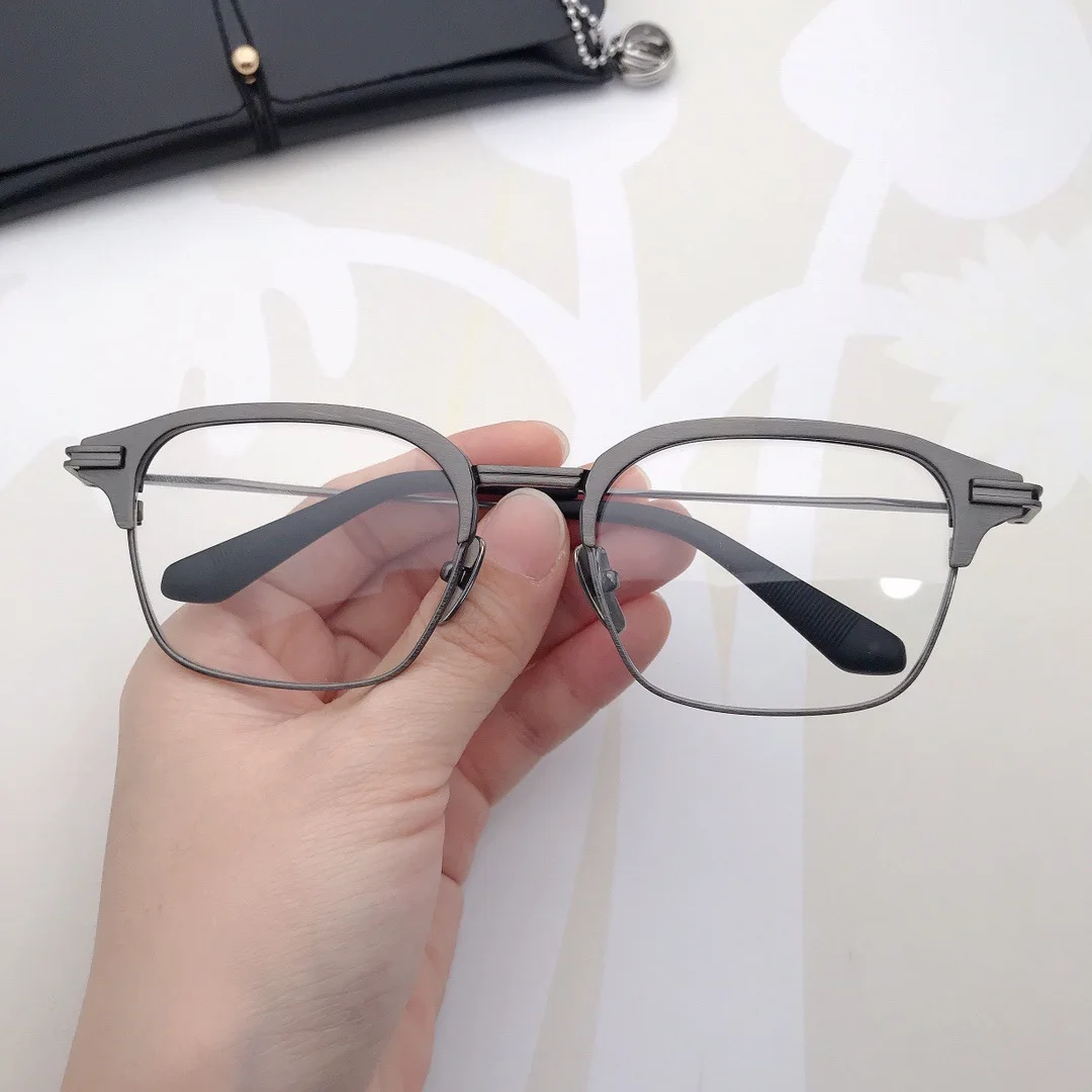 Оправа для очков большого размера из чистого титана в стиле ретро