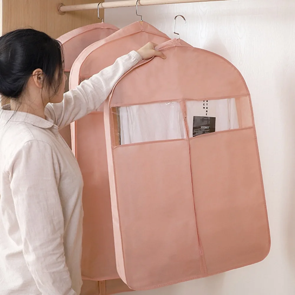 

Dustproof Moisture-Proof Wardrobe Organizer Hanging Clear Window Dust Cover Coat Protector Storage Bag Garment Bag