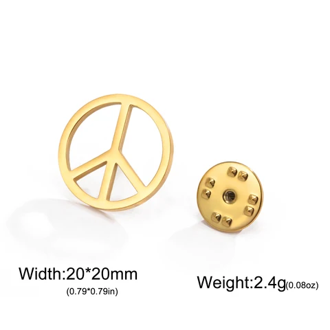 Брошь символ мира Teamer из нержавеющей стали