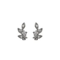 925 sterling silver leaf earring for women simple design sense drop ins cold wind earring for high end sense small ear clasp