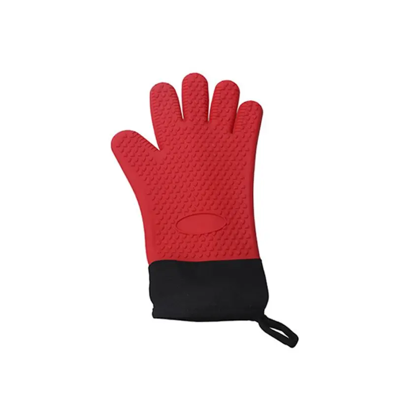 

1Pc Food Grade Thick Heat Resistant Silicone Glove Full Fingered Baking BBQ Anti