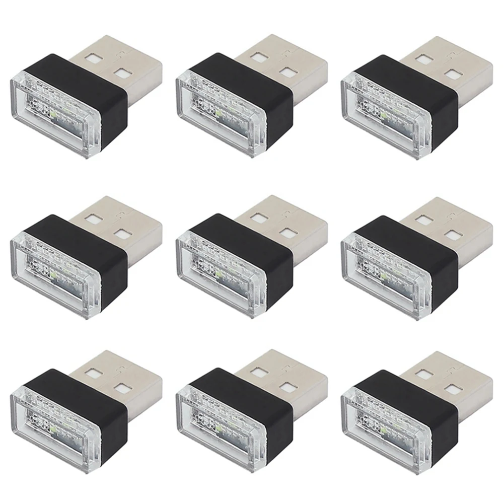 

Миниатюрный Автомобильный светодиодный USB-светильник, атмосферный окружающий яркий светильник, аксессуары, смешанные цвета света, 100 шт.
